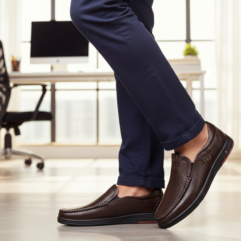 Last Day 50% OFF🔥Men's Genuine Leather Soft Insole Casual Business Slip On Loafers