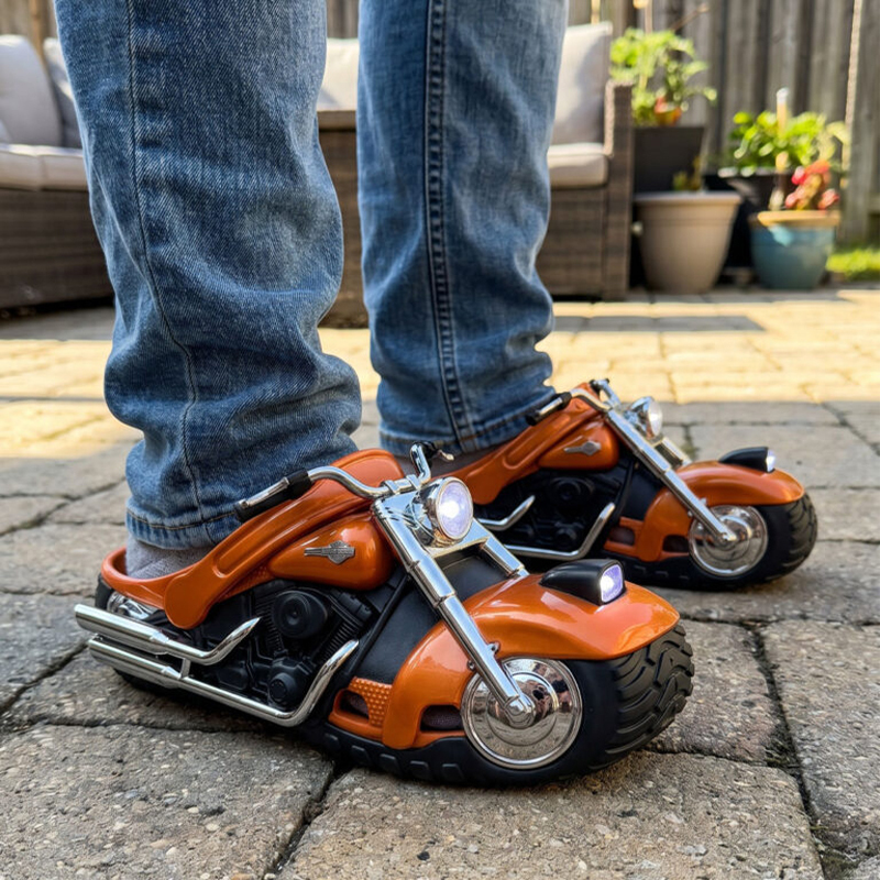 🏍️ Motorcycle Slippers – Ride Into Comfort!