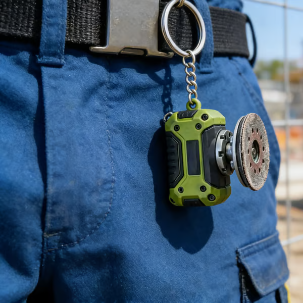 🛠️ 2-in-1 Mini Mitre Saw Keychain: Portable Cutting Tool + Collector's Item for Tool Enthusiasts