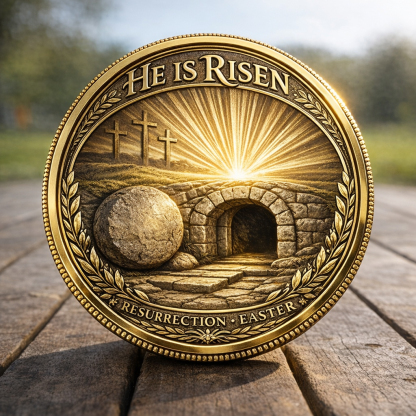 🏆Flash Sale 60% OFF -✝️He Is Risen – Resurrection & Easter Commemorative Coin