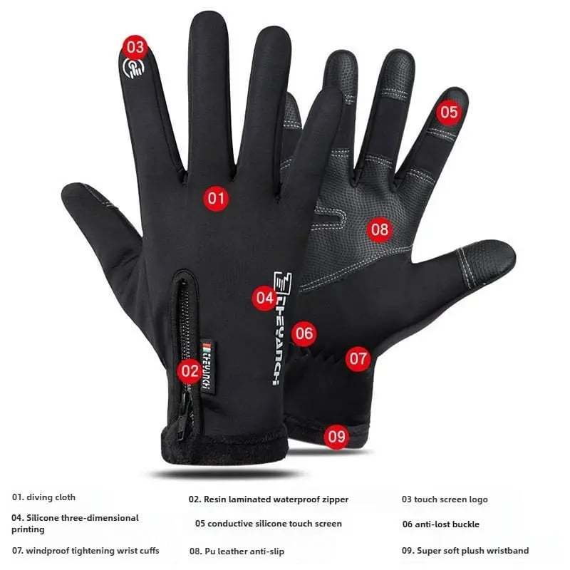 Touchscreen Winter Gloves – Windproof, Fleece-Lined & Ready for Adventure
