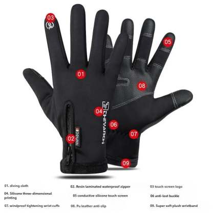 Touchscreen Winter Gloves – Windproof, Fleece-Lined & Ready for Adventure