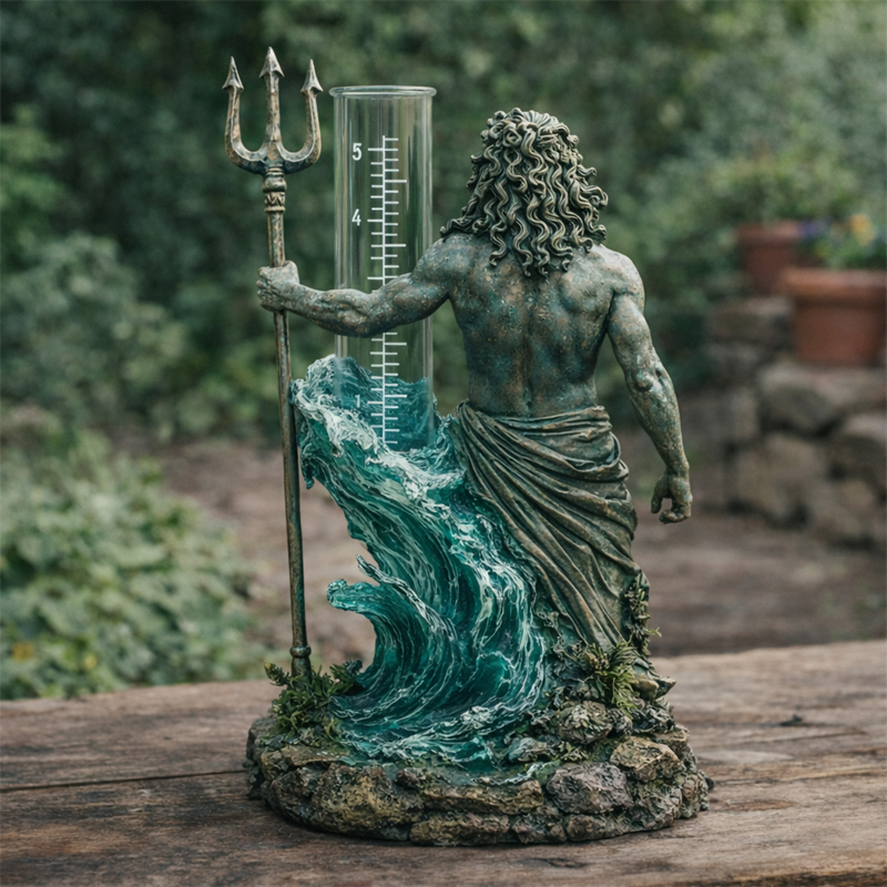 Poseidon Rain Gauge Statue