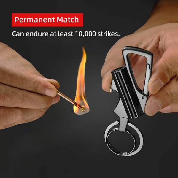 🔥Permanent Match Infinity Lighter with Multitool Keychain Bottle Opener
