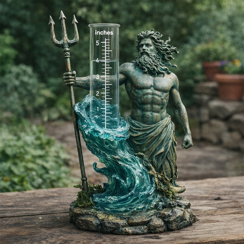 Poseidon Rain Gauge Statue