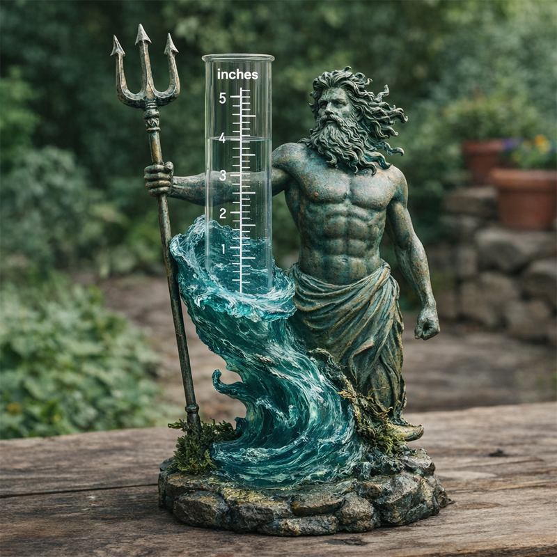 Poseidon Rain Gauge Statue