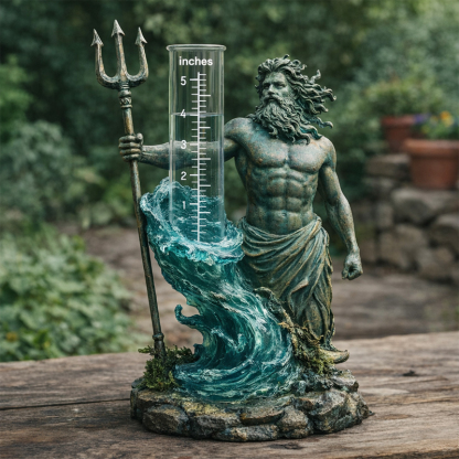 Poseidon Rain Gauge Statue