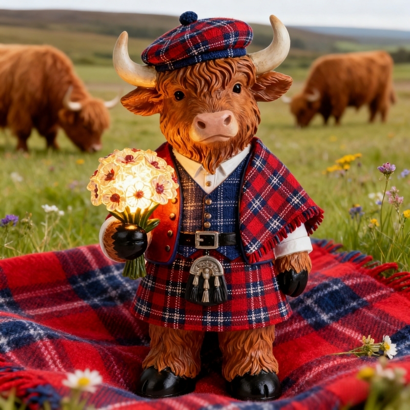 2025 Limited Edition--Scottish Highland Cow Bouquet Lamp