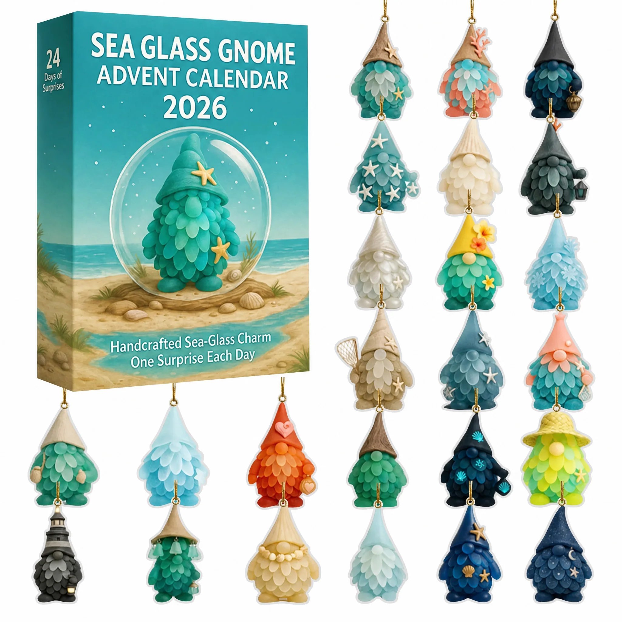 🔥HOT SALE🔥🌊🧝‍♂️Sea Glass Gnome Advent Calendar 2026