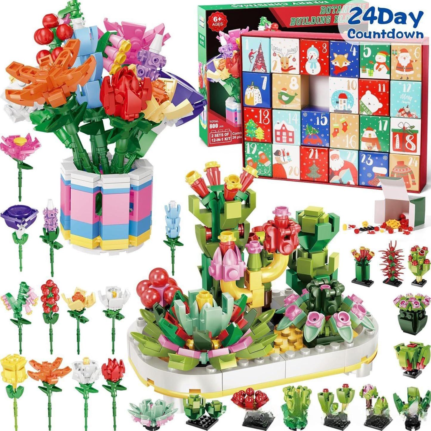 24 Day Calander Flower Puzzle Set