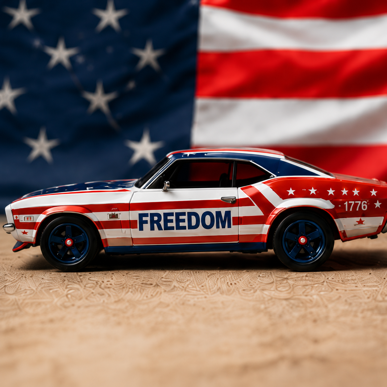 American Independence Day Patriotic Premium Muscle Car