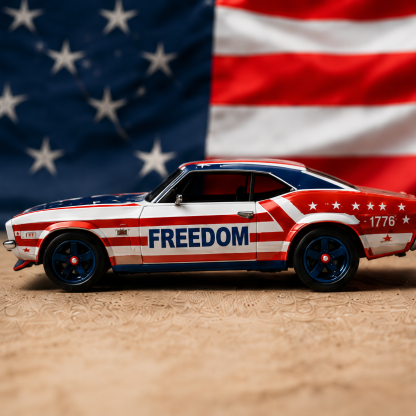American Independence Day Patriotic Premium Muscle Car