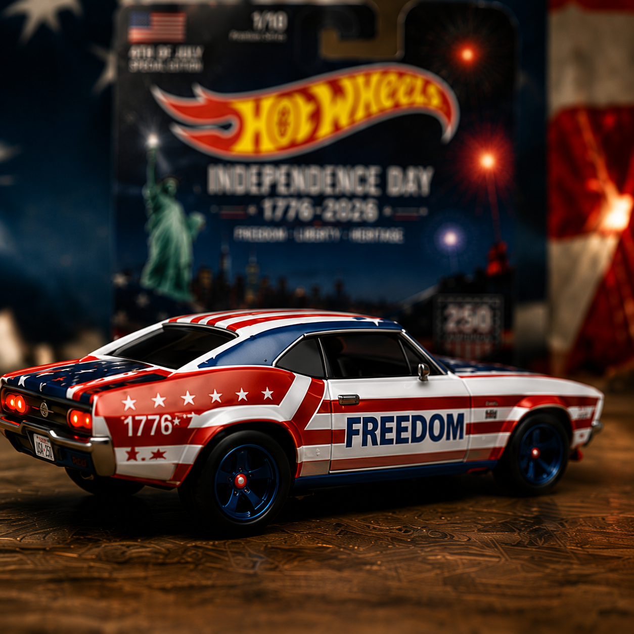 American Independence Day Patriotic Premium Muscle Car