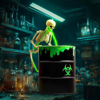 🎃Halloween Sale 49% OFF☠️ Glowing Puking Skull Prop with Bloody Bucket