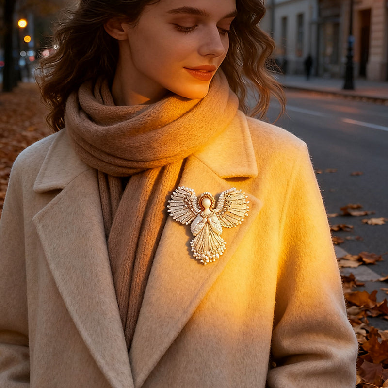 🔥LAST DAY 50% OFF💖Handmade Pearl Angel Brooch
