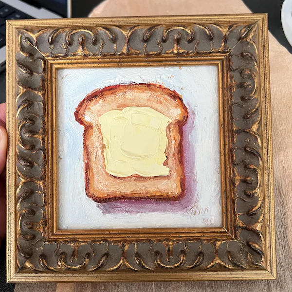 Painting of Butter Original Framed oil Artwork
