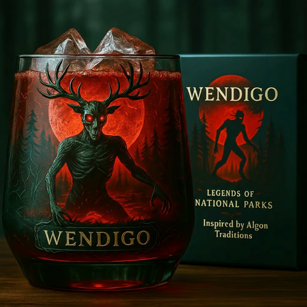 🌟 Limited Edition: WENDIGO Legends of National Parks Whiskey Glass 🥃
