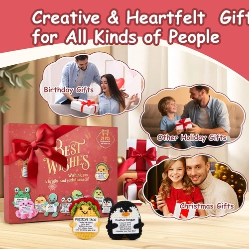 Advent Calendar 2025, 24 Days Positive Crochet Animals Christmas Countdown for - Picture 7 of 8