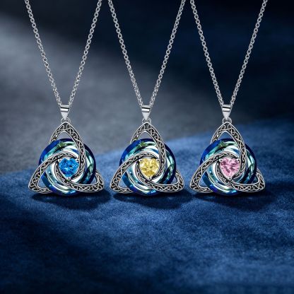 Birthstone Celtic Trinity Knot Necklace ✨