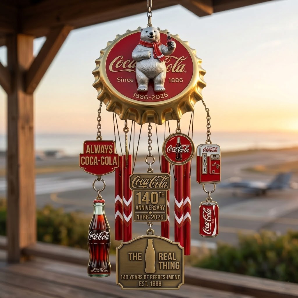 Coca-Cola 140th Anniversary Limited Edition Wind Chime! 🥤🐻🔔 (1886-2026)