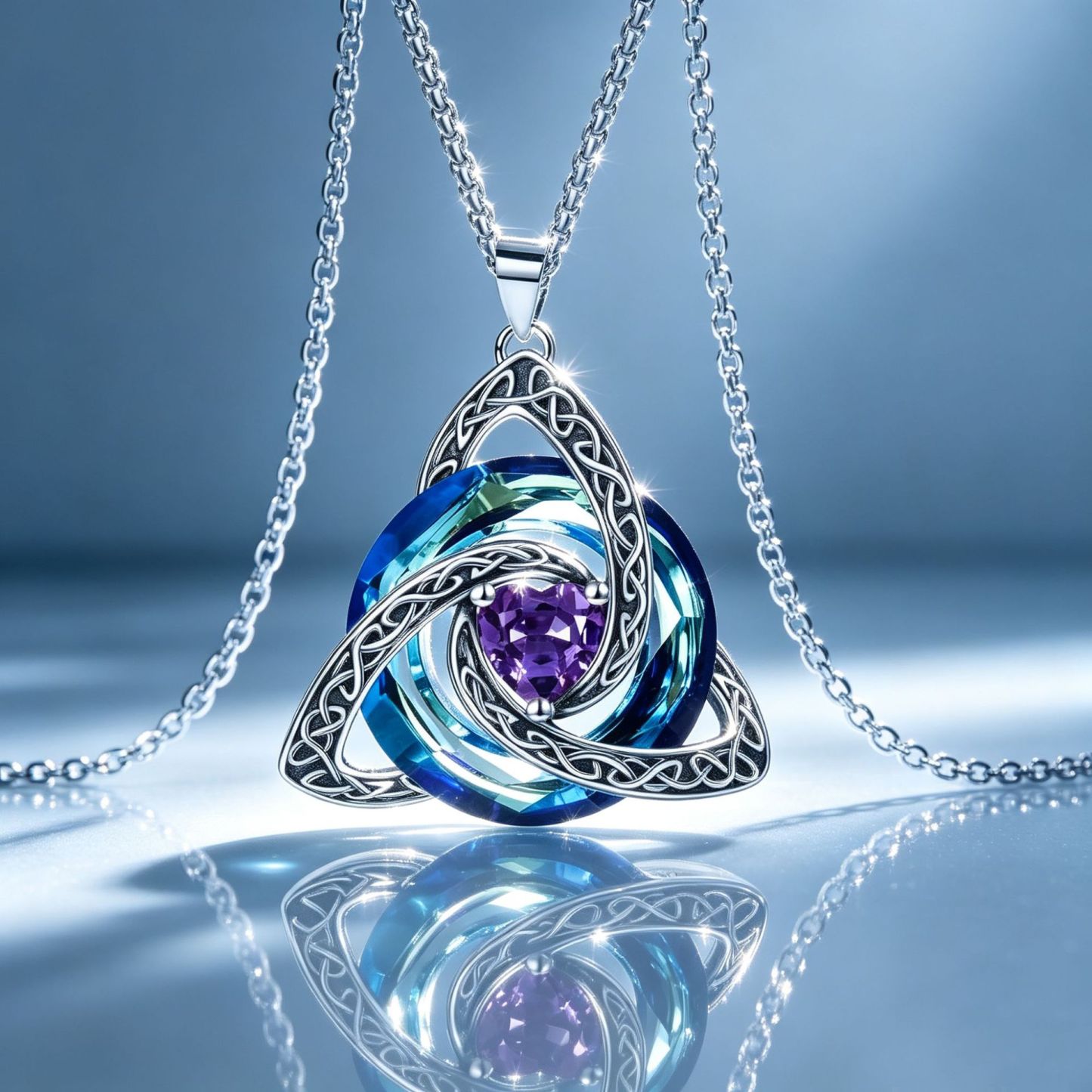 Birthstone Celtic Trinity Knot Necklace ✨