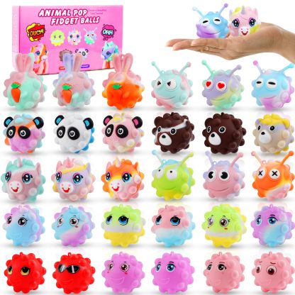 2025 Animal Pop Balls Christmas Gift Set– 30 Fun & Stress-Relief Toys! 🐻🦊🐸