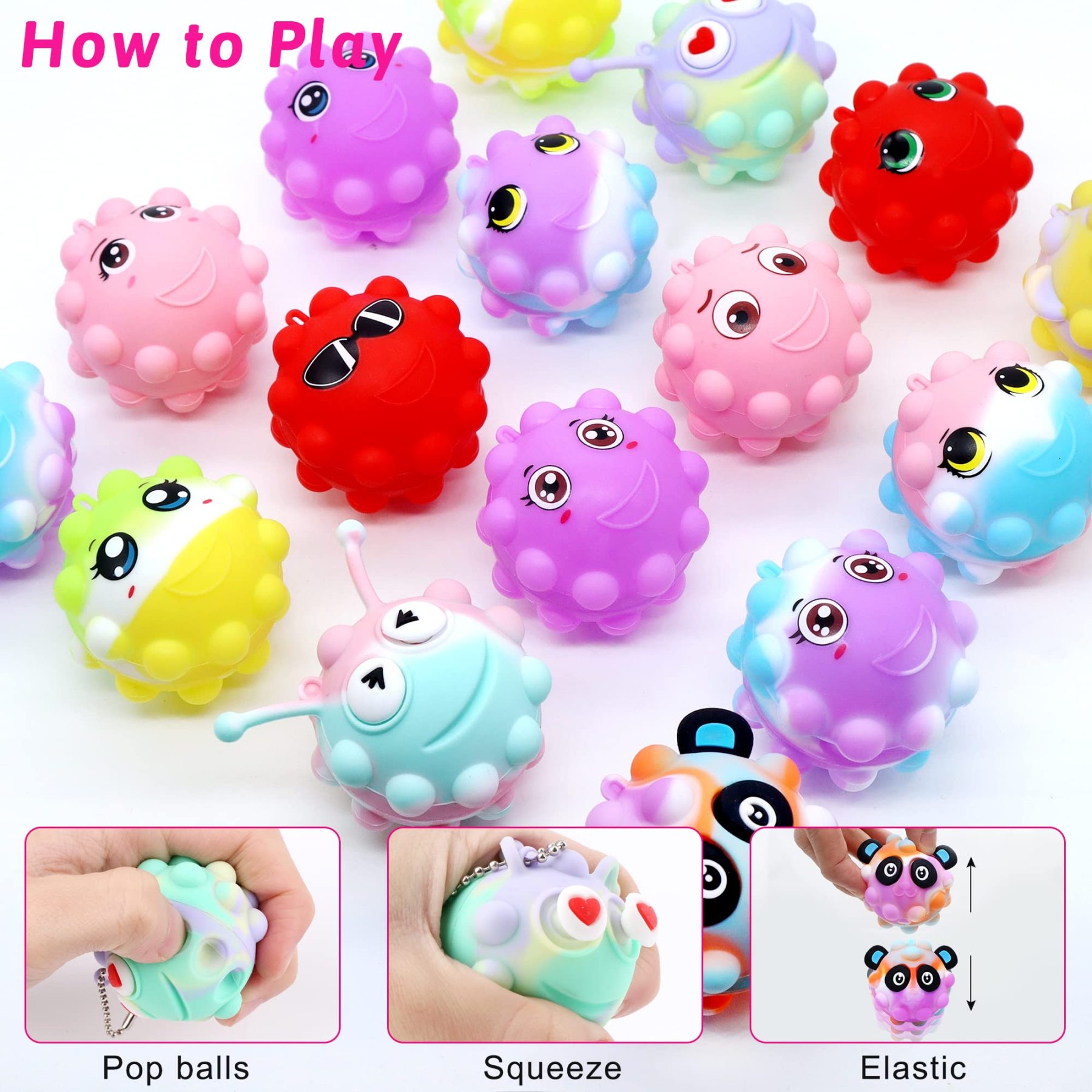 2025 Animal Pop Balls Christmas Gift Set– 30 Fun & Stress-Relief Toys! 🐻🦊🐸