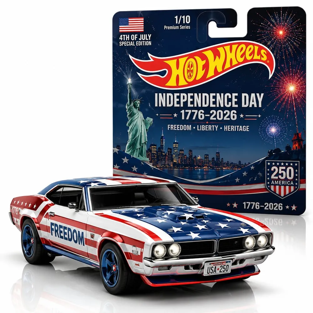 American Independence Day Patriotic Premium Muscle Car