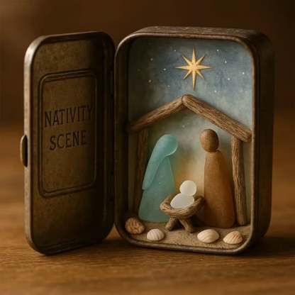 💞Delicate Sea Glass Nativity Scene - A Portable Heirloom
