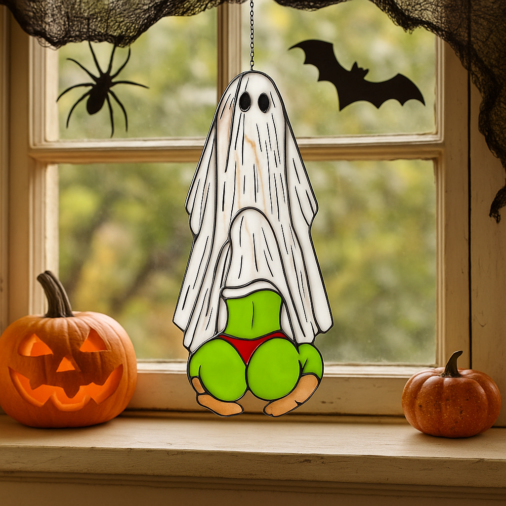 👻 Ghost Stained Glass Suncatcher | Handmade Halloween Decor 🎃✨