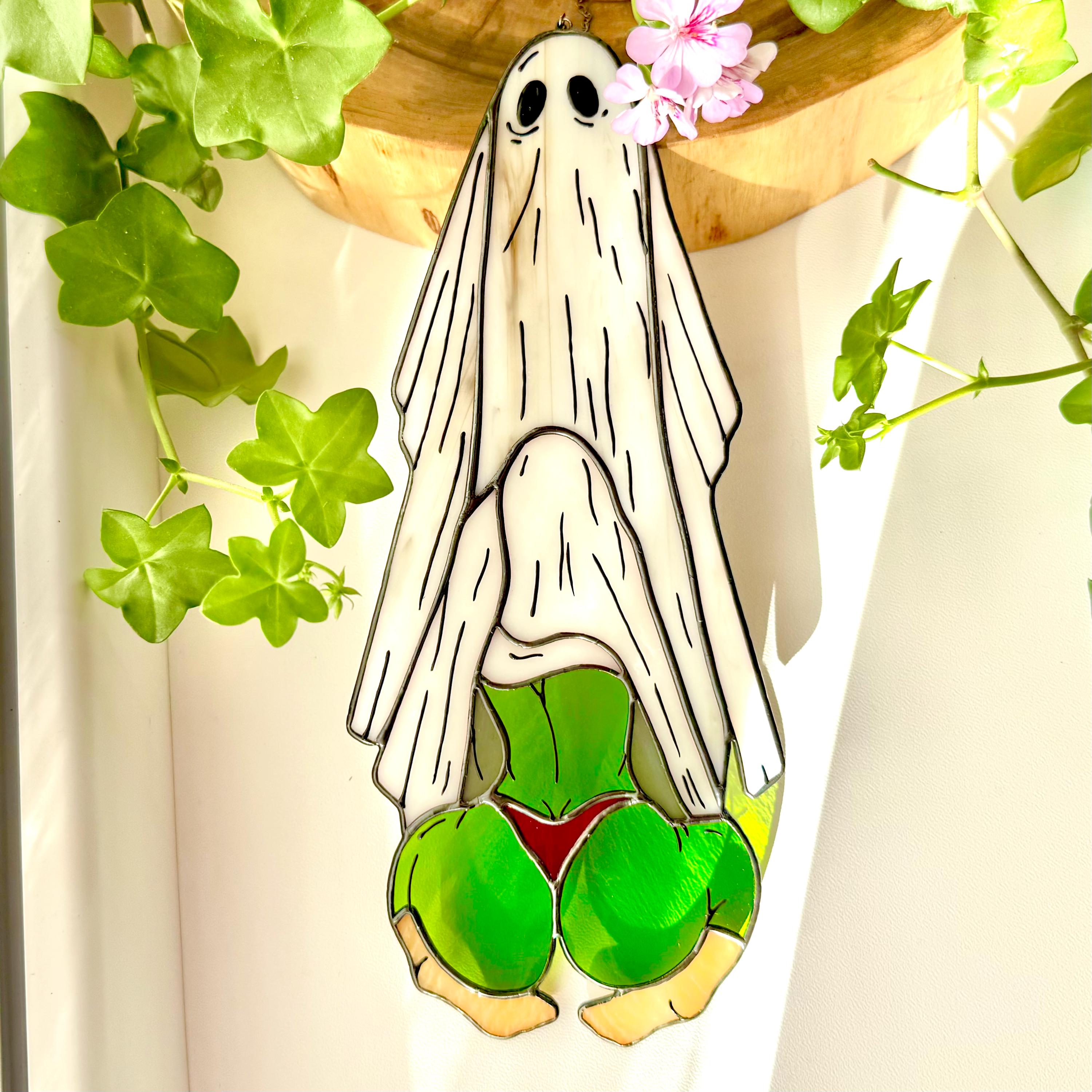 👻 Ghost Stained Glass Suncatcher | Handmade Halloween Decor 🎃✨