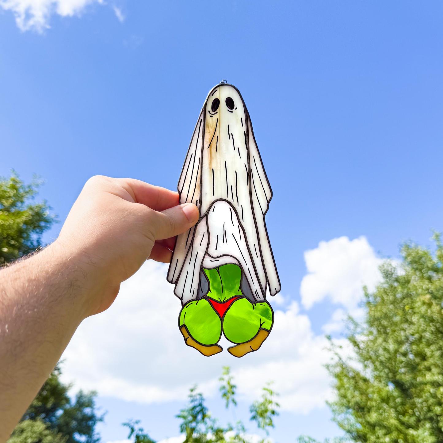 👻 Ghost Stained Glass Suncatcher | Handmade Halloween Decor 🎃✨
