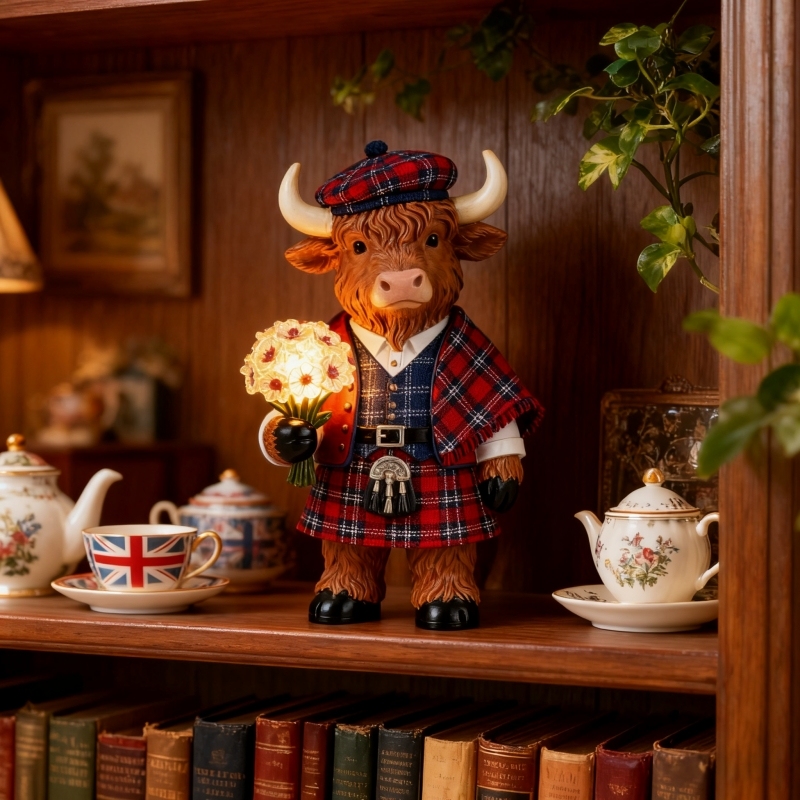 2025 Limited Edition--Scottish Highland Cow Bouquet Lamp