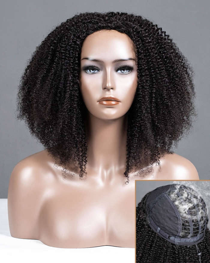 Coily Texture Breathable Cap Half Wig