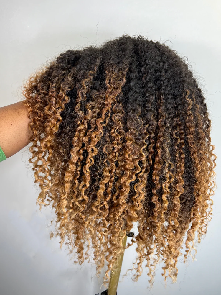 Naomi 6x6 Kinky Curly Luxury Custom Wigs(Honey Blonde)