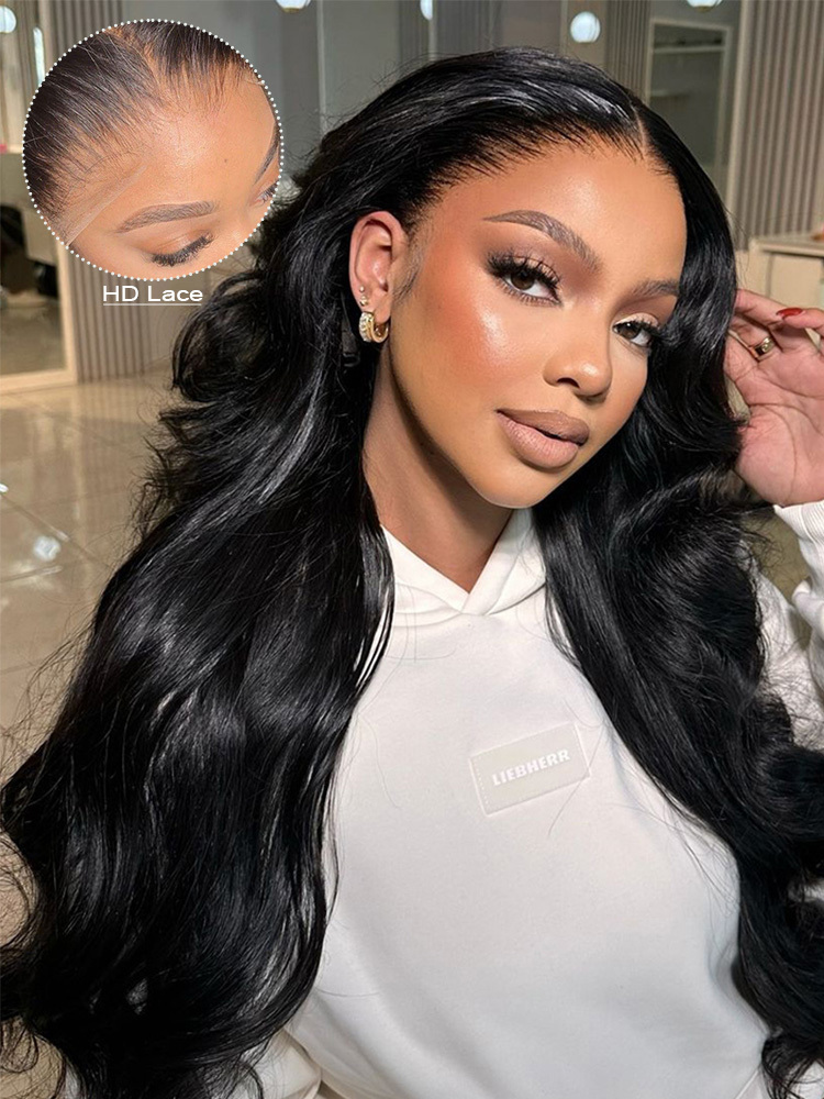 Maeve 13x6 HD Lace Frontal Wigs Bleached Knots Body Wave Glueless Human Hair Wigs Pre Plucked
