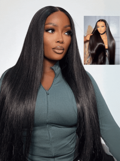 Sophia Bleached Knots Glueless Straight Wig 13x6 Lace Front Human Hair Wigs With Drawstring Pre Plucked
