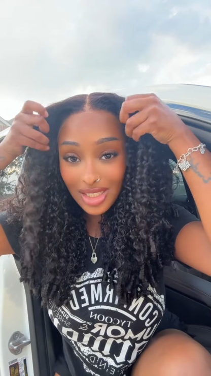 Isabella Bleached Knots Glueless Burmese Curly Wig 13x6 Lace Front Human Hair Wigs With Drawstring Pre Plucked