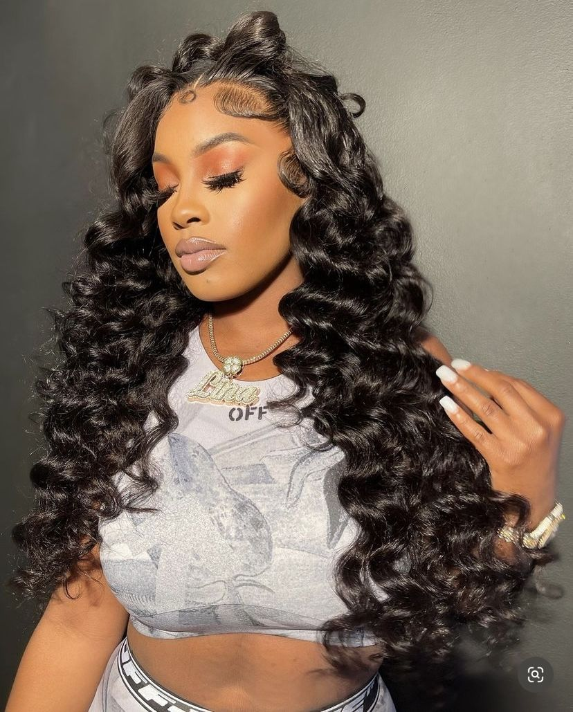 Mia Bleached Knots Glueless Loose Deep Wave Wig 13x6 Lace Front Human Hair Wigs With Drawstring Pre Plucked
