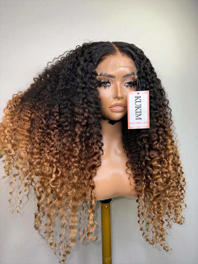 Naomi 6x6 Kinky Curly Luxury Custom Wigs(Honey Blonde)