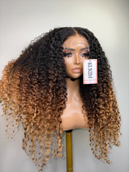 Naomi 6x6 Kinky Curly Luxury Custom Wigs(Honey Blonde)