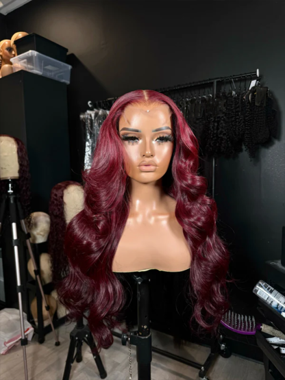 Bella Burgundy Body Wave Luxury Custom Wigs