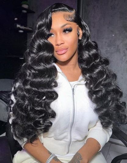 Mia Bleached Knots Glueless Loose Deep Wave Wig 13x6 Lace Front Human Hair Wigs With Drawstring Pre Plucked