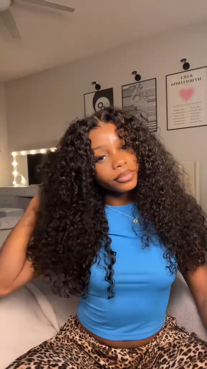 Mila 220% Density Burmese Curly Glueless Wigs Bleached Knots 13x4 13x6 HD Lace Frontal Wigs With Flexible Fit Drawstring Human Hair Wigs