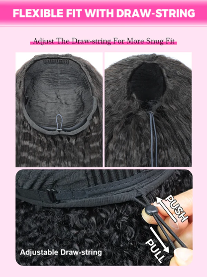 Leah Water Wave Flip Over Half Wigs with Drawstring Glueless Human Hair Wigs