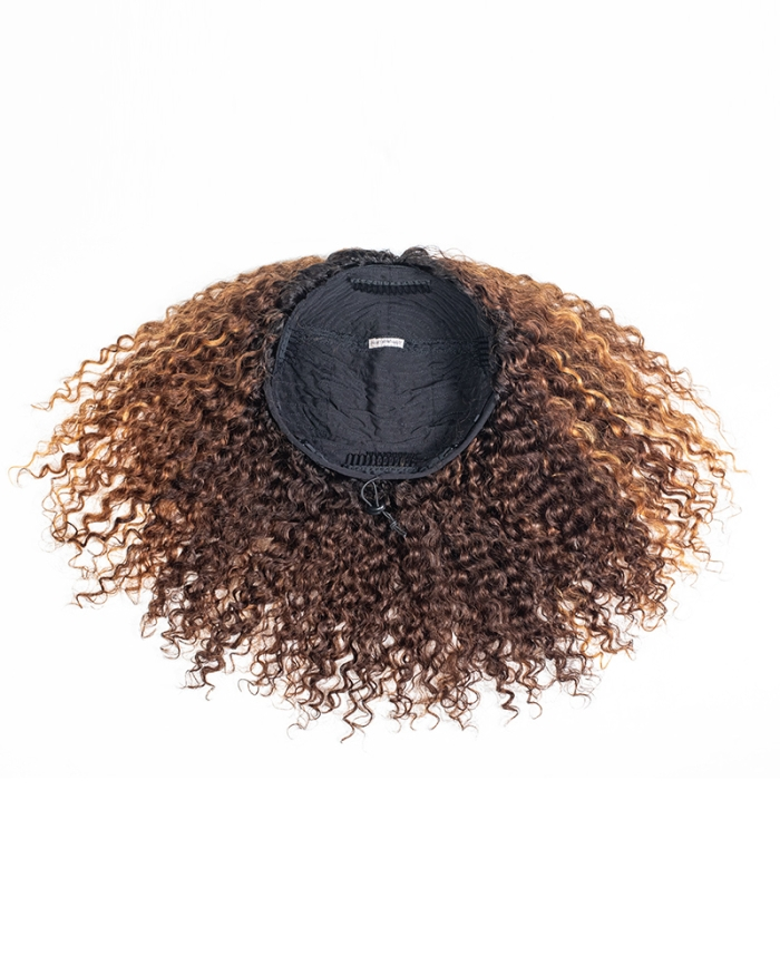 Autumn Haze Breathable Cap 3 In 1 Half Wig