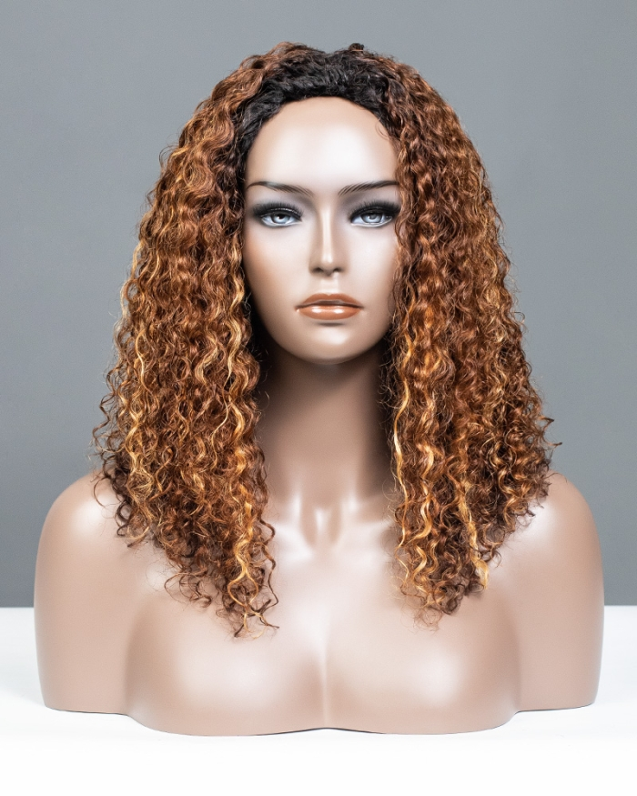 Autumn Haze Breathable Cap 3 In 1 Half Wig