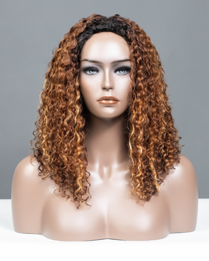 Autumn Haze Breathable Cap 3 In 1 Half Wig
