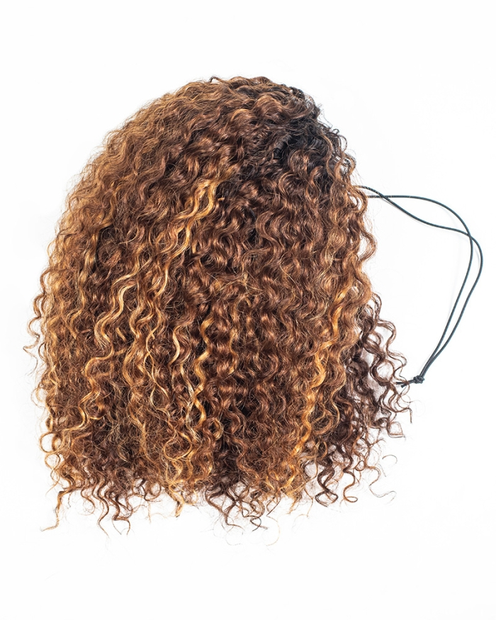 Autumn Haze Breathable Cap 3 In 1 Half Wig