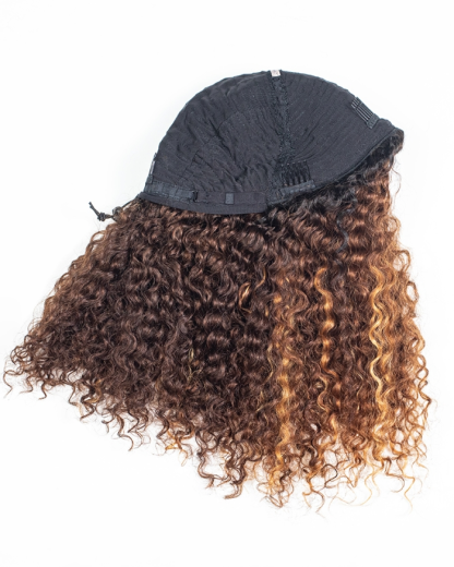 Autumn Haze Breathable Cap 3 In 1 Half Wig
